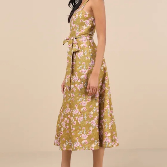 Lulus NWT Sunny Posture Floral Sleeveless Midi Dress - Picture 4 of 11
